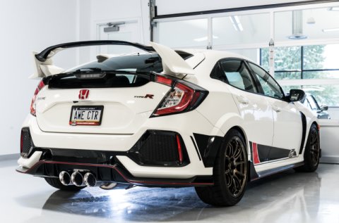 AWE Tuning 2017+ Honda Civic Type R Touring Edition Exhaust w/Front & Mid Pipes - Chrome Silver Tips thumbnail 6