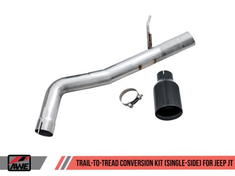 AWE Tuning 2020+ Jeep Gladiator 3.6L Trail-to-Tread (Single-Side) Conversion Kit w/Diamond Blk Tip thumbnail 3
