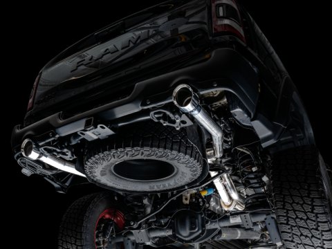 AWE Tuning 2021 RAM 1500 TRX 0FG Cat-Back Exhaust - Chrome Silver Tips thumbnail 3