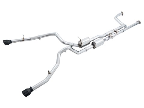 AWE Tuning 2021 RAM 1500 TRX 0FG Cat-Back Exhaust - Diamond Black Tips thumbnail 2