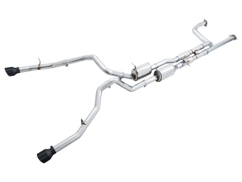 AWE Tuning 2021 RAM 1500 TRX 0FG Cat-Back Exhaust - Diamond Black Tips thumbnail 3