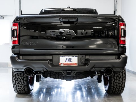 AWE Tuning 2021 RAM 1500 TRX 0FG Cat-Back Exhaust - Diamond Black Tips thumbnail 7