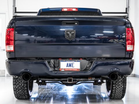 AWE Tuning 09-18 RAM 1500 5.7L (w/Cutouts) 0FG Dual Rear Exit Cat-Back Exhaust - Diamond Black Tips thumbnail 4