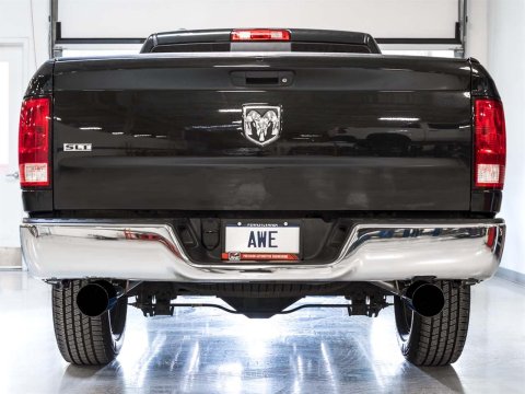 AWE Tuning 09-18 RAM 1500 5.7L (w/o Cutout) 0FG Dual Rear Exit Cat-Back Exhaust - Diamond Black Tips thumbnail 1