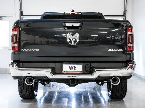 AWE Tuning 19-21 RAM 1500 5.7L (w/Cutouts) 0FG Dual Rear Exit Cat-Back Exhaust - Chrome Silver Tips thumbnail 7