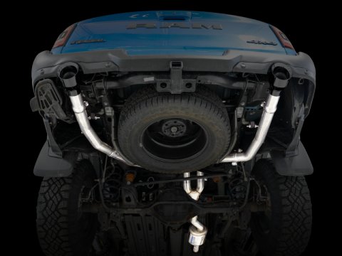AWE Tuning 19-21 RAM 1500 5.7L (w/Cutouts) 0FG Dual Rear Exit Cat-Back Exhaust - Diamond Black Tips thumbnail 8