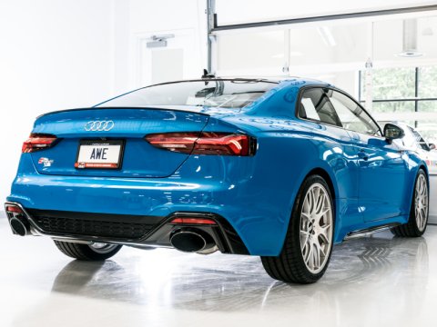 AWE Tuning Audi B9.5 RS 5 Coupe Non-Resonated Touring Edition Exhaust - RS-Style Diamond Black Tips thumbnail 5