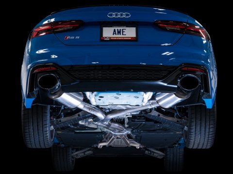 AWE Tuning Audi B9.5 RS 5 Coupe Non-Resonated Touring Edition Exhaust - RS-Style Diamond Black Tips thumbnail 7