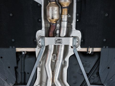 AWE Tuning BMW F8X M3/M4 Track Edition Cat-Back Exhaust - Diamond Black Tips thumbnail 4
