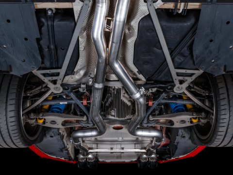 AWE Tuning BMW F8X M3/M4 Track Edition Cat-Back Exhaust - Diamond Black Tips thumbnail 5
