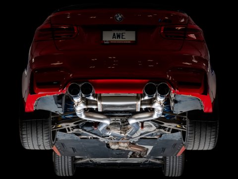 AWE Tuning BMW F8X M3/M4 SwitchPath Cat-Back Exhaust - Diamond Black Tips thumbnail 9