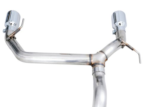 AWE Tuning 2021+ Ford Bronco 0FG Dual Rear Exit Exhaust w/Chrome Silver Tips & Bash Guard thumbnail 5