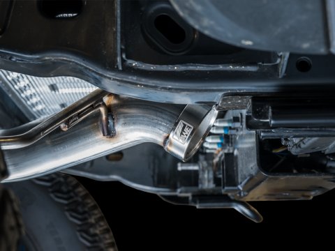 AWE Tuning 2021+ Ford Bronco 0FG Dual Rear Exit Exhaust w/Diamond Black Tips & Bash Guard thumbnail 9