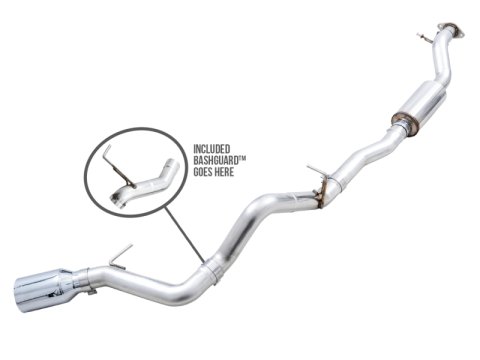 AWE Tuning 2021+ Ford Bronco 0FG Single Rear Exit Exhaust w/Chrome Silver Tip & Bash Guard thumbnail 2