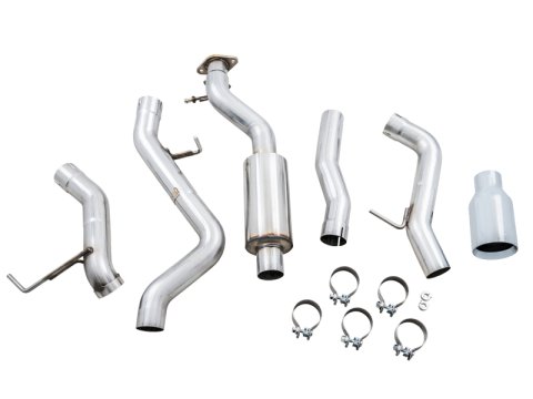 AWE Tuning 2021+ Ford Bronco 0FG Single Rear Exit Exhaust w/Chrome Silver Tip & Bash Guard thumbnail 5