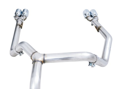 AWE Tuning 4th Gen GM 1500 5.3L 0FG Cat-Back Split Rear Exit (w/ Bumper Cutouts) - Quad Chrome Tips thumbnail 4