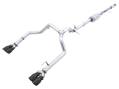 AWE Tuning 4th Gen GM 1500 5.3L 0FG Cat-Back Split Rear Exit (w/ Bumper Cutouts) - Quad Diamond Tips thumbnail 2