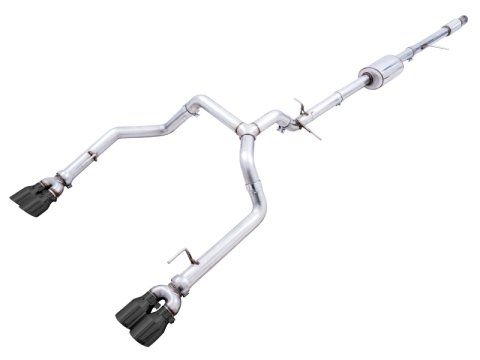 AWE Tuning 4th Gen GM 1500 5.3L 0FG Cat-Back Split Rear Exit (w/ Bumper Cutouts) - Quad Diamond Tips thumbnail 3