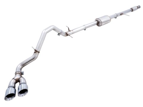 AWE Tuning 4th Gen GM 1500 5.3L 0FG Cat-Back Dual Side Exit (Flat Bumper) - Chrome Tips thumbnail 2