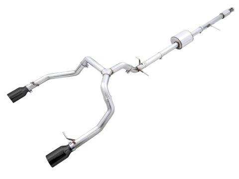 AWE Tuning 4th Gen GM 1500 5.3L 0FG Cat-Back Dual Side Exit (Flat Bumper) - Diamond Tips