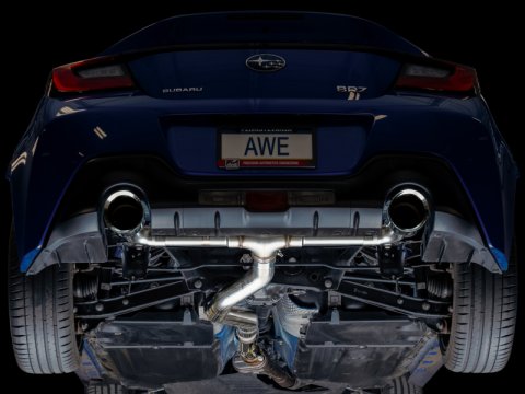 AWE Tuning Subaru BRZ/ Toyota GR86/ Toyota 86 Track Edition Cat-Back Exhaust- Chrome Silver Tips thumbnail 4