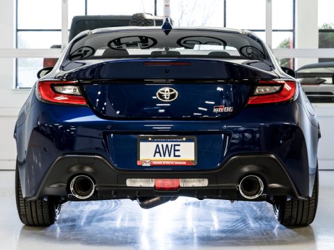 AWE Tuning Subaru BRZ/ Toyota GR86/ Toyota 86 Touring Edition Cat-Back Exhaust- Chrome Silver Tips thumbnail 6