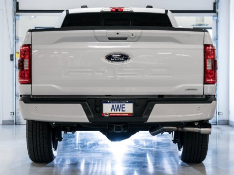AWE Tuning 0FG 21+ Ford F150 Dual Side Exit Cat-Back Exhaust- 4.5in Chrome Silver Tips thumbnail 7