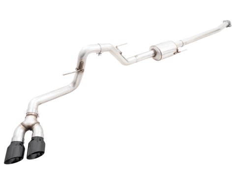 AWE 21+ Ford F150 Dual Side Exit Cat-Back Exhaust - 4.5in Diamond Black Tips *For Stock Y-Pipe Only thumbnail 1