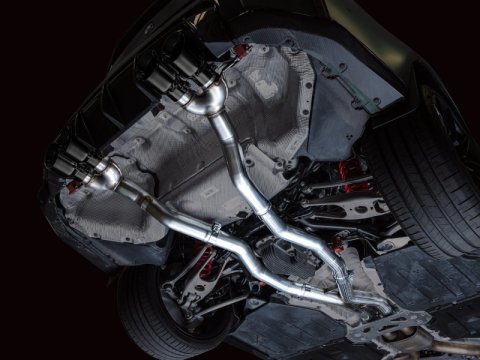 AWE Tuning Track Edition Cat-Back Exhaust for BMW G8X M3/M4 - Diamond Black Tips thumbnail 4