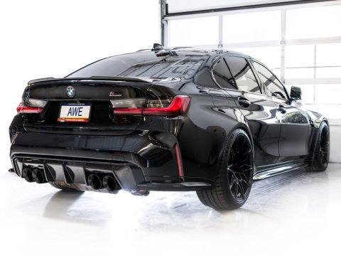 AWE Tuning Track Edition Cat-Back Exhaust for BMW G8X M3/M4 - Diamond Black Tips thumbnail 8