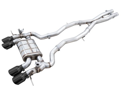 AWE Tuning SwitchPath Cat-Back Exhaust for BMW G8X M3/M4 - Diamond Black Tips thumbnail 1