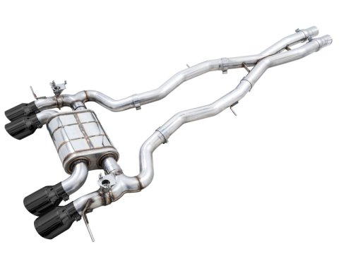 AWE Tuning SwitchPath Cat-Back Exhaust for BMW G8X M3/M4 - Diamond Black Tips thumbnail 2