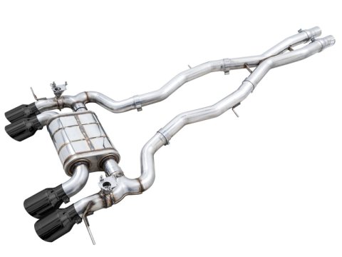 AWE Tuning SwitchPath Cat-Back Exhaust for BMW G8X M3/M4 - Diamond Black Tips thumbnail 3