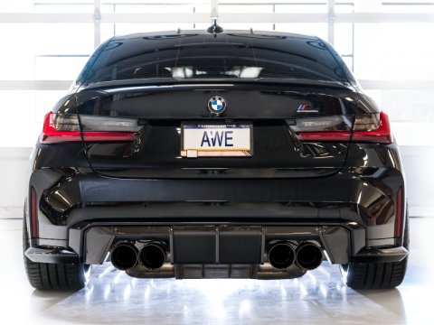 AWE Tuning SwitchPath Cat-Back Exhaust for BMW G8X M3/M4 - Diamond Black Tips thumbnail 8