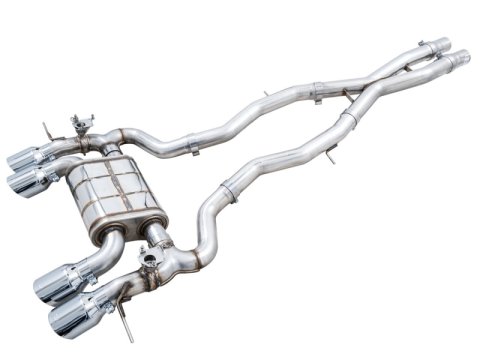 AWE Tuning SwitchPath Cat-Back Exhaust for BMW G8X M3/M4 - Chrome Silver Tips thumbnail 2