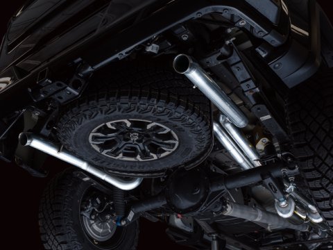 AWE Tuning 22-23 GMC Sierra 1500 AT4X 6.2L 0FG Catback Split Dual (Flat Bumper) - Bashguard(No Tips) thumbnail 5