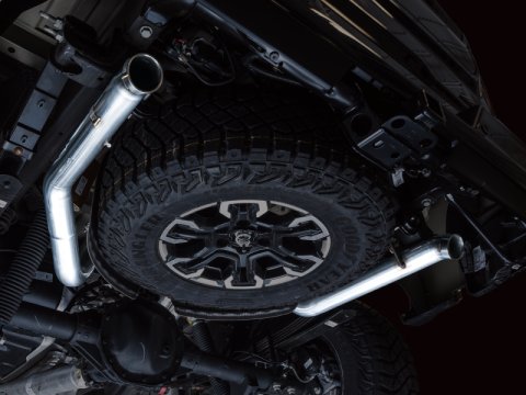 AWE Tuning 22-23 GMC Sierra 1500 AT4X 6.2L 0FG Catback Split Dual (Flat Bumper) - Bashguard(No Tips) thumbnail 7