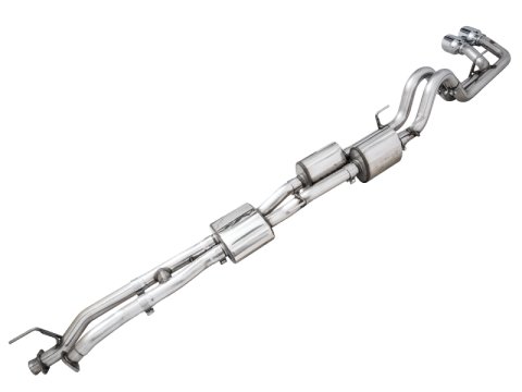 AWE Tuning 16-22 Toyota Tacoma 0FG Cat-Back Exhaust w/ BashGuard - Dual Chrome Silver Tips thumbnail 3