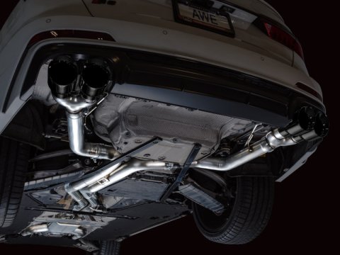 AWE Tuning 19-23 Audi C8 S6/S7 2.9T V6 AWD Track Edition Exhaust - Diamond Black Tips thumbnail 4