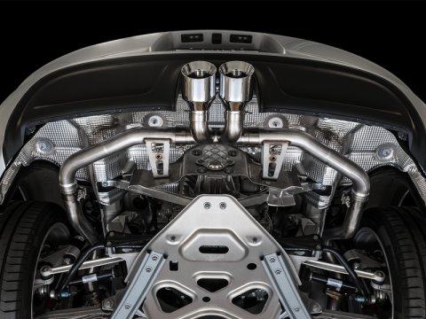 AWE Tuning Porsche 718 Boxster / Cayman Track Edition Exhaust - Chrome Silver Tips thumbnail 2