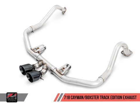 AWE Tuning Porsche 718 Boxster / Cayman Track Edition Exhaust - Chrome Silver Tips thumbnail 6
