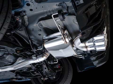 AWE Tuning 2023 Honda Civic Type R FL5 Touring Edition Exhaust w/ Triple Chrome Silver Tips thumbnail 7