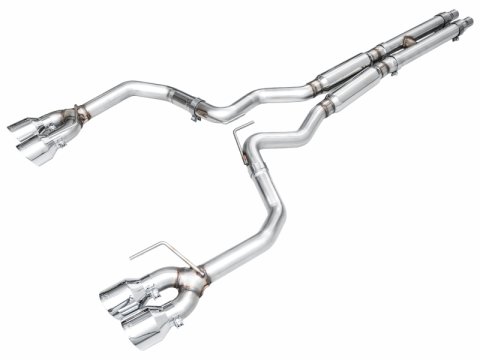 AWE 2024 Ford Mustang Dark Horse S650 RWD Track Edition Cat-Back Exhaust w/ Quad Chrome Silver Tips thumbnail 1