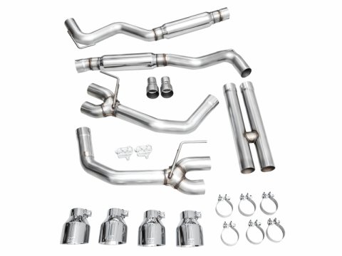 AWE 2024 Ford Mustang Dark Horse S650 RWD Track Edition Cat-Back Exhaust w/ Quad Chrome Silver Tips thumbnail 5