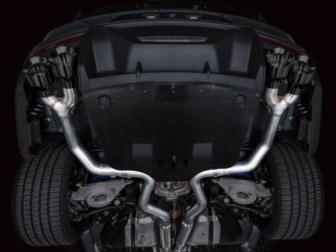 AWE 2024 Ford Mustang Dark Horse S650 RWD Track Edition Cat-Back Exhaust w/ Quad Diamond Black Tips thumbnail 2