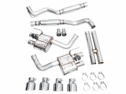 AWE 2024 Ford Mustang Dark Horse S650 RWD SwitchPath Cat-Back Exhaust w/ Quad Chrome Silver Tips thumbnail 3
