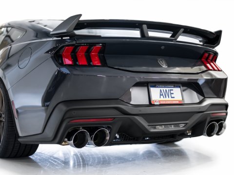 AWE 2024 Ford Mustang Dark Horse S650 RWD SwitchPath Cat-Back Exhaust w/ Quad Chrome Silver Tips thumbnail 4