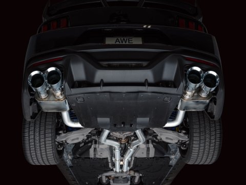 AWE 2024 Ford Mustang Dark Horse S650 RWD SwitchPath Cat-Back Exhaust w/ Quad Chrome Silver Tips thumbnail 8
