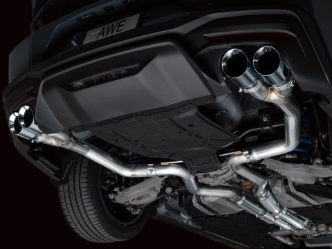 AWE 2024 Ford Mustang GT Fastback S650 RWD Track Edition Cat-Back Exhaust w/ Quad Chrome Silver Tips thumbnail 9