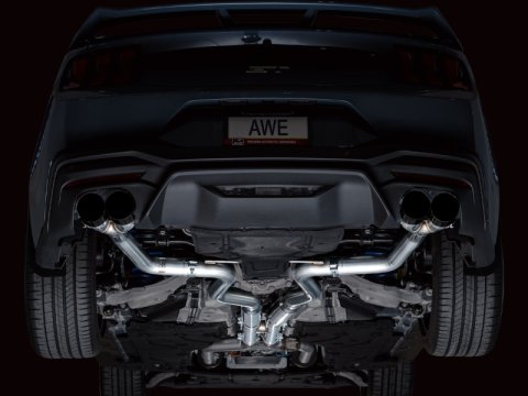 AWE 2024 Ford Mustang GT Fastback S650 RWD Track Edition Cat-Back Exhaust w/ Quad Diamond Black Tips thumbnail 2